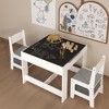 Kids Table and Chair Set, 3 in 1 Wooden Activity Table with Storage Drawer for Toddlers Drawing, Reading, Crafts - 4 of 4