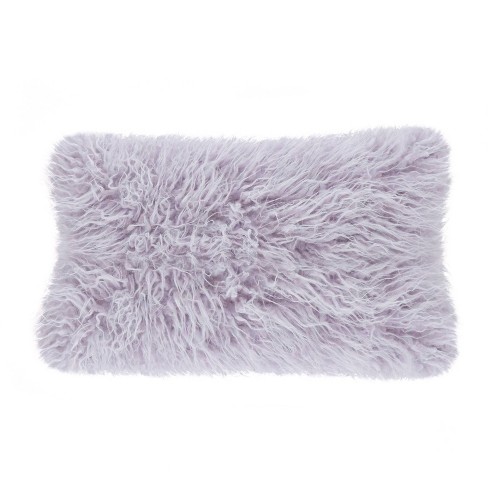 Lavender faux hot sale fur pillow