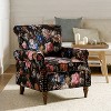 Araceli Traditional Wooden Upholstered Floral Armchair with Wingback and Nailhead Trim | ARTFUL LIVING DESIGN - 2 of 4