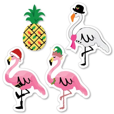 Big Dot of Happiness Flamingle Bells - DIY Shaped Tropical Flamingo Christmas Party Cut-Outs - 24 Count