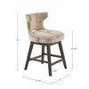 OUTSUPPLY Swivel Counter Stool, 360° Rotation, Solid Wood Legs & Silver Nailhead Trim - 2 of 4
