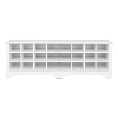 White Wood Shoe Cabinet Cubby Shoe Rack Storage Organizer for