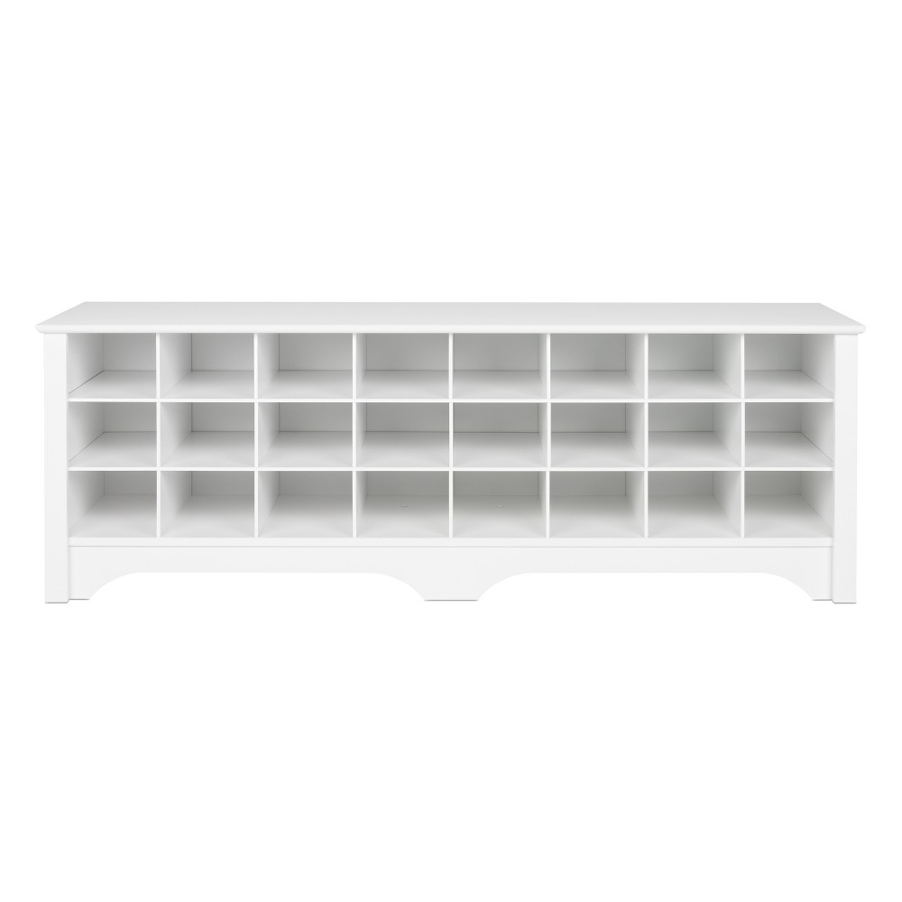 Photos - Chair Prepac 60" Shoe Cubby Bench White