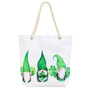 The Lakeside Collection St Patricks Day Totes Gnomes Clovers 17.5"W x 4.5"D x 15.5"H - 1 of 2