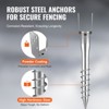 VEVOR No Dig Ground Anchor,4 Pack 3.94 x 2.76 x 27.56 in DIY Screw in Post Stake, Includes 6 Lag Bolts & a Rebar,U-Shape Heavy Duty Steel Post Holder - 4 of 4