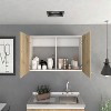 VYNXARIA 19" Wall Cabinet with Two Doors and Two Internal Shelves in White and Light Oak ¨C Perfect for Kitchen Organization - 3 of 4