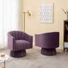 SEYNAR Modern Glam Velvet Upholstered Round 360 Degree Swivel Accent Barrel Chair Set of 2 - 3 of 4