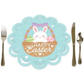 Big Dot of Happiness Spring Easter Bunny - Happy Easter Party Round Table Decorations - Paper Chargers - Place Setting For 12