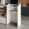 Famapy White Modern Reception Desk,3-Color Lighting,Smart Storage+Cable Management,Compact Design for Cafes & Retail—Checkout Counter+Display Hub - 3 of 4