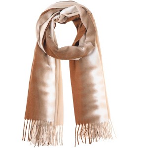 INSPIRE CHIC Women's Contrast Color Imitation Cashmere Ombre Fringe Soft Winter Warm Scarves 1Pc - 1 of 4