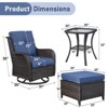 Gymojoy Outdoor Swivel Chair with Ottoman High Back Glider Chair with Soft Cushion - 2 of 4