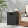 Gulches 15.25" Iron Propane Tank Holder Side Table - Dark Gray Powder-Coated, Modern Minimalist Design, Multi-Functional, No Assembly Required - 4 of 4