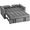3 in 1 Convertible Sleeper Sofa Bed, Modern Pull Out Couch Bed, Adjustable Backrest - 2 of 4