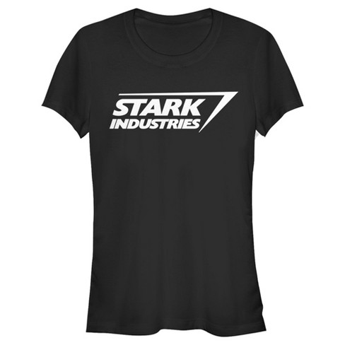 junior s marvel stark industries iron man logo t shirt black medium target