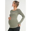 Hello Miz Women's Ribbed Scoop Neck Long Sleeve Maternity Top - 2 of 4