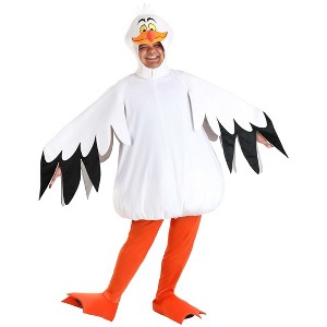 HalloweenCostumes.com 4X Mens Men's Plus Size The Little Mermaid Scuttle Halloween Costume | Seagull Outfit for Adults, White/Orange/Black - 1 of 4