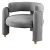 CAVINAS Velvet Barrel Accent Chair with Mid-Height Curved Backrest,Cozy Upholstered Living Room Chairs,Reading Chairs for Living Room - 2 of 4