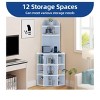 6 Tier Corner Bookshelf Office Display Cubby Industrial Corner Storage Cabinet Rack with USB Charging Station & Power Outlets Charging Station - 2 of 4