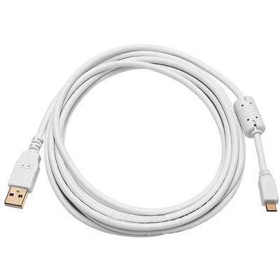 Monoprice USB 2.0 Cable - 10 Feet - White | USB Type-A Male to USB Micro-B Male 5-Pin, 28/24AWG, Gold Plated