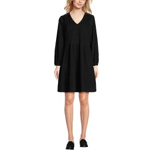 Lands' End Women's Pinwale Cord V Neck Dress - 1 of 3