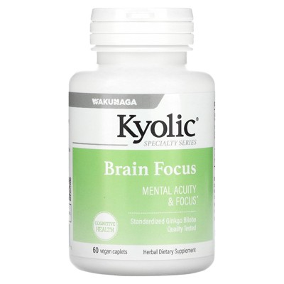 Kyolic Brain Focus, 60 Vegetarian Caplets (120 mg per Capsule)