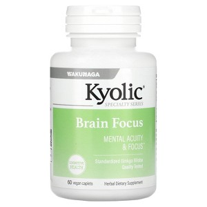 Kyolic Brain Focus, 60 Vegetarian Caplets (120 mg per Capsule) - 1 of 4