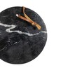 20.3" Louisa Black Marble Round Cutting Board with Leather Loop - 3 of 4