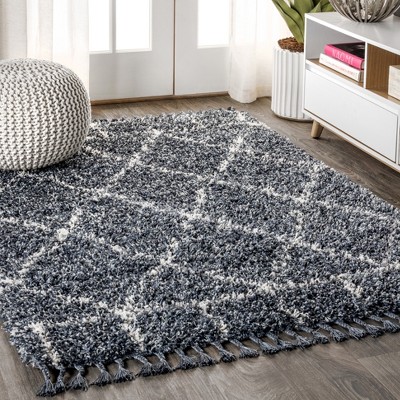 Mercer Shag Plush Tassel Area Rug - JONATHAN Y