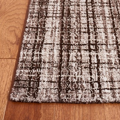 Gray and Brown Hand-Tufted Wool Rectangular Area Rug