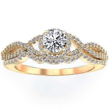 Pompeii3 3/4 Ct Diamond Engagement Infinity Wedding Ring Set 14k Yellow Gold