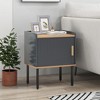 Costway Nightstand Bedside End Table with Door Cabinet for Living Room Bedroom - 2 of 4