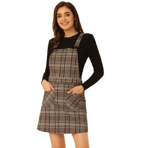 Allegra K Women's Causal Adjustable Strap Above Knee Suspender Skirts - 1 of 4
