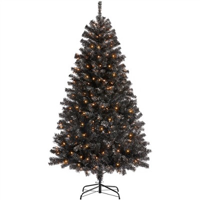 Yaheetech 4.5Ft/6Ft/7.5Ft/9Ft/12Ft Pre-lit Spruce Artificial Christmas Tree with 150 Incandescent Warm White Lights