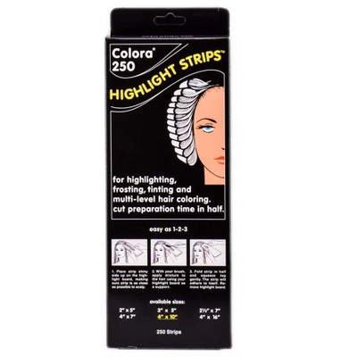 Colora Highlight Strips (4x10) - 250ct | For Highlighting, Tinting, Frosting Hair