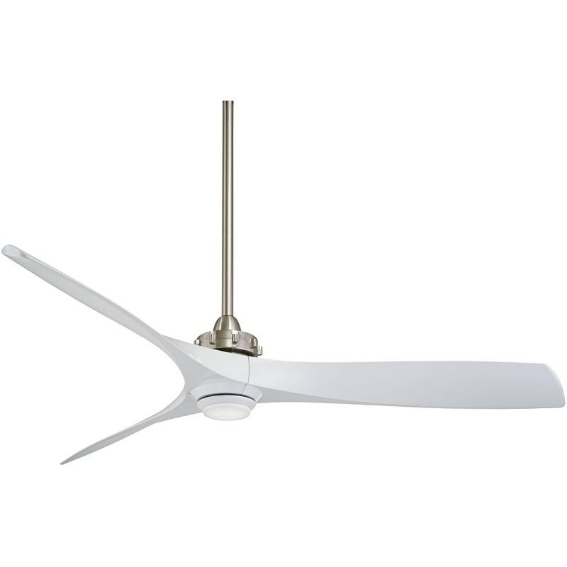 60" Minka Aire Modern Indoor Ceiling Fan with LED Light Remote Control Brushed Nickel White for Living Room Kitchen Bedroom Family, 1 of 6