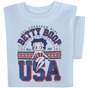 Collections Etc Betty Boop USA Patriotic Short Sleeve Graphic T-Shirt - 1 of 4