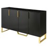 Sapphtopaz Modern Decorative Storage Cabinet Adjustable Shelves 4-Door Sideboard Buffet Cabinet with Storage for Kitchen, Living Room, Entryway - 2 of 4