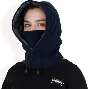 Anna-Kaci Men's Fleece Hooded Neck Warmer with Adjustable Drawstrings and Full Face Coverage for Cold Weather - 1 of 4