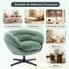 360°Swivel Chenille Accent Chair,Accent Chairs With Arms,Accent Chair With Faux Leather And Black Metal Base Frame -Maison Boucle‎ - 4 of 4