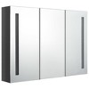 vidaXL LED Bathroom Mirror Cabinet 35 in.x5.5 in.x24.4 in. Shining Gray - 2 of 4