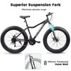 YONWAY Fat Tires Mountain Bike, 21 Speed Dual Disc Brake, Steel Frame, for Mountain, Sand, and Snow Cycling - 3 of 4