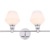Elegant Lighting Gene 2 light Chrome and Frosted white glass Wall sconce - 4 of 4