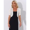 INSPIRE CHIC Women's Casual Short Sleeve Mesh Sheer Open Front Cropped Cardigan Shrug - 4 of 4
