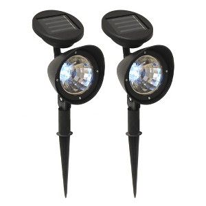 LumaBase Solar-Powered Black Spotlights - Set of 2 - 1 of 4