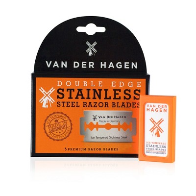 Van Der Hagen Double Edge Steel Razor Blades - 5ct