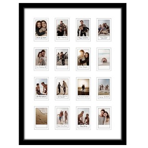 Americanflat 15x20 Instant Film Frame in Black - Instant Mini Film Frame with 16 Openings - Collage Picture Frame with Double White Mat - 1 of 4