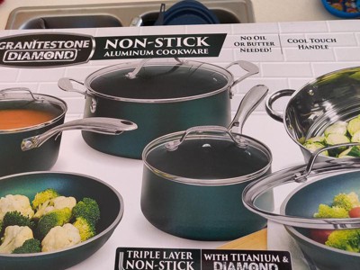 Granitestone 5-Piece Emerald Green Diamond Infused Cookware Set