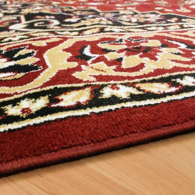 Red Floral Medallion Synthetic Indoor Area Rug, 8' x 10'