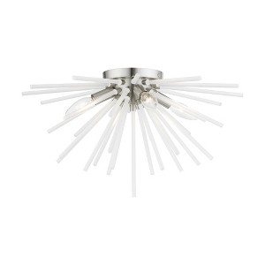 Livex Lighting Uptown 4 - Light Flush Mount in  Brushed Nickel - 1 of 4