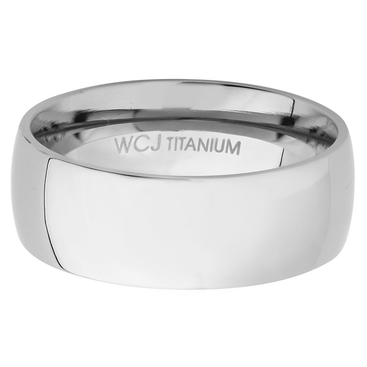 West Coast Jewelry Domed Polished Titanium Band 8mm - thumbnail 3